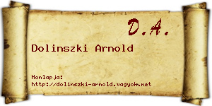 Dolinszki Arnold névjegykártya